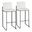 Fuji Faux Leather High Back Barstool Set of 2 In Black and White