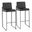 Fuji High Back Leather Barstool Set of 2 In Black