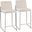 Fuji High Back Counter Stool Set of 2 In Beige and Silver