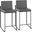 Fuji High Back Leather Counter Stool Set of 2 In Black and Gray