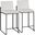 Fuji High Back Leather Counter Stool Set of 2 In Black and White