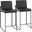 Fuji High Back Leather Counter Stool Set of 2 In Black