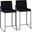 Fuji High Back Velvet Counter Stool Set of 2 In Black