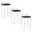 Fuji Stacker 30 Inch Fixed Height Barstool Set of 3 In Black and Stainless Steel