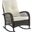 Furttuo Steel Rattan Outdoor Rocking Chair With Cushions In Cream