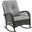 Furttuo Steel Rattan Outdoor Rocking Chair With Cushions In Grey
