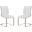 Fusion Contemporary Side Chair Set of 2 In White and Stainless Steel