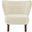 Gabriel Modern Wingback Chair In Ivory and Dark Brown