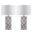 Garden Grey and Off-White 27 Inch Lattice Table Lamp Set of 2