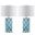 Garden Light Blue and Off-White 27 Inch Lattice Table Lamp Set of 2
