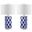 Garden Navy and Off-White 27 Inch Lattice Table Lamp Set of 2