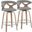 Gardenia 26 Inch Fixed Height Counter Stool Set of 2 In Grey and White