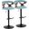 Gardenia Adjustable Barstool Set of 2 In Black Walnut/Teal