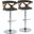 Gardenia Adjustable Barstool Set of 2 In Walnut and Chrome