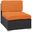 Gather Armless Outdoor Patio Sectional In Espresso and Orange