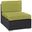 Gather Armless Outdoor Patio Sectional In Espresso and Peridot