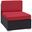 Gather Armless Outdoor Patio Sectional In Espresso and Red