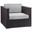 Gather Outdoor Patio Armchair In Espresso and Gray