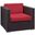 Gather Outdoor Patio Armchair In Espresso and Red