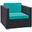 Gather Outdoor Patio Armchair In Espresso and Turquoise