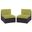 Gather Outdoor Patio Armless Chair Set of 2 In Espresso and Peridot