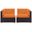 Gather Outdoor Patio Corner Sectional Set of 2 In Espresso and Orange