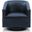 Gaven Wood Base Swivel Chair In Midnight Blue