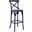Gear Midnight Blue Bar Stool with Rattan Seat