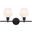 Gene 2 Light Black And Frosted White Glass Wall Sconce