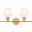 Gene 2 Light Brass And Frosted White Glass Wall Sconce