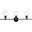 Gene 3 Light Black And Clear Glass Wall Sconce