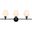 Gene 3 Light Black And Frosted White Glass Wall Sconce