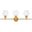 Gene 3 Light Brass And Clear Glass Wall Sconce