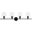 Gene 4 Light Black And Clear Glass Wall Sconce