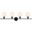Gene 4 Light Black And Frosted White Glass Wall Sconce