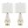 Geo Rain Glass 25 Inch Table Lamp Set of 2 In Gold and White