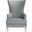 Geode Modern Wingback Chair In Light Silver