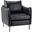 Georges Vegan Leather Armchair In Black
