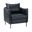 Georges Vegan Leather Armchair In Navy