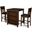 Gia 3 Piece 30 Inch Storage Counter Table and 2 Chairs In Brown