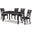 Gia 5 Piece 60 Inch Dining Table and 4 Chairs In Ebony