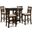 Gia Cherry 5 Piece Round Counter Height Dining Room Set