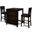 Gia Ebony 3 Piece 30 Inch Counter Height Dining Set