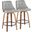 Gianna 26 Inch Fixed Height Counter Stool Set of 2 In Light Grey/Walnut