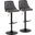Gianna Adjustable Barstool Set of 2 In Black Walnut