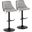Gianna Adjustable Barstool Set of 2 In Black Walnut/Grey