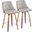 Gianna Fixed Height Counter Stool Set of 2 In Walnut/Chrome