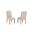Gigi Fabric Side Dining Chair Set of 2 in Beige