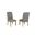 Gigi Fabric Side Dining Chair Set of 2 in Gray