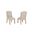 Gigi Fabric Wingback Dining Chair Set of 2 in Beige